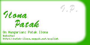 ilona patak business card